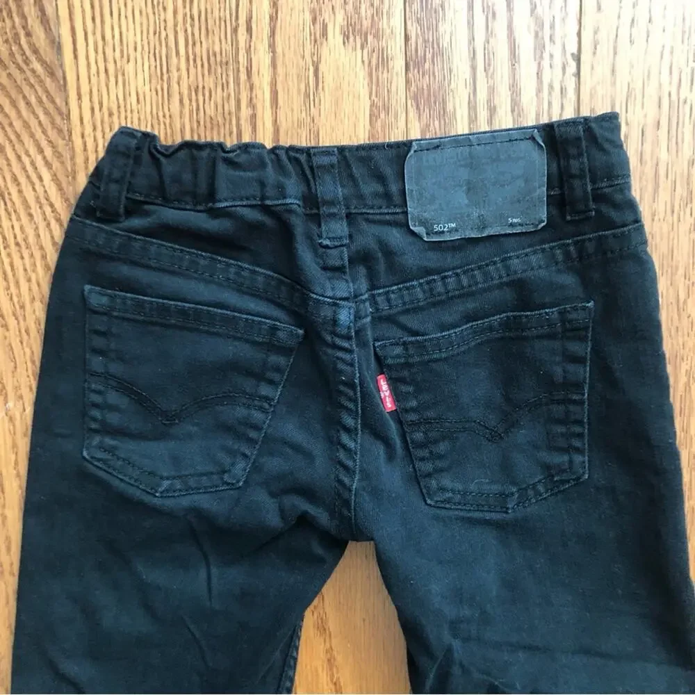 Levis 502 Regular Taper Leg Black Denim Jeans Little Boy’s Size 5